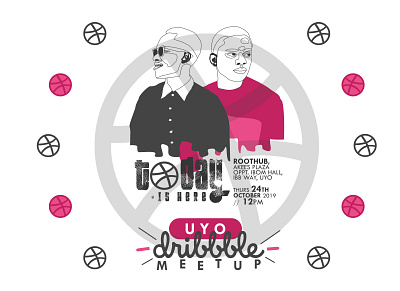 Uyo Dribbble Meetup design flat illustration minimal vector