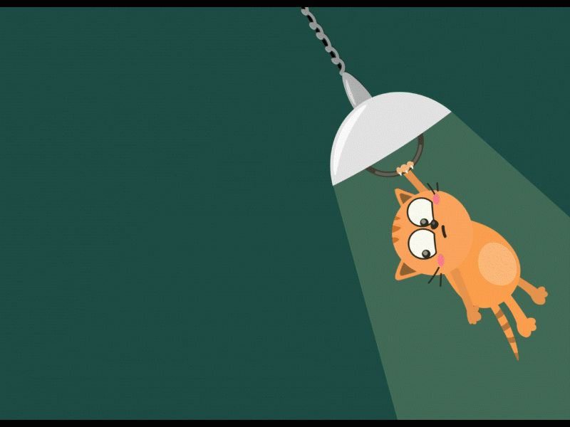 cat on the chandelier aniamtion cat illustration