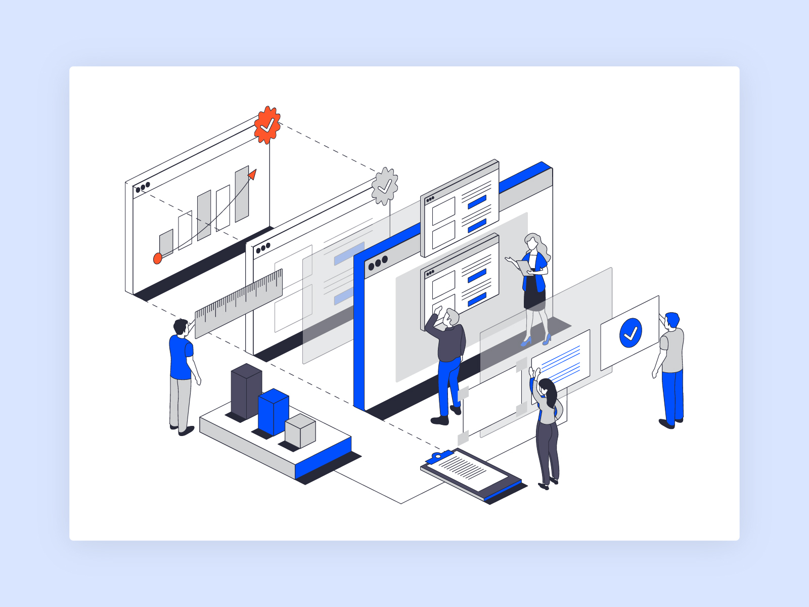 TecAlliance TecDoc - Data Quality aftermarket automotive clean data database design illustration isometric management online parts quality shop spare vector web