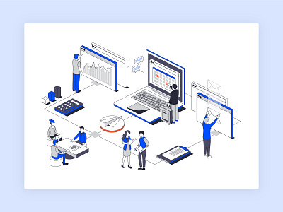 TecAlliance TecDoc - myITG aftermarket automotive branding car clean data database design illustration isometric linework meeting people schedule vector web