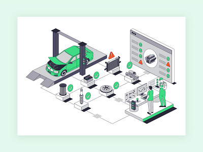 TecAlliance TecRMI - Repair and Maintenance Data aftermarket automotive branding car clean data database design illustration isometric linework maintenance parts rebranding repair spare vector web