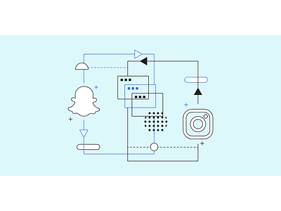 Snapchat vs. Instagram: Which is the Best Employer Brand Venue? automation banner bauhaus blog post clean design flat illustration instagram marketing minimal recruitment snapchat startup vector web