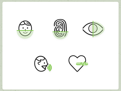 Biometric Icons biometric design iconography icons identification ui visual design