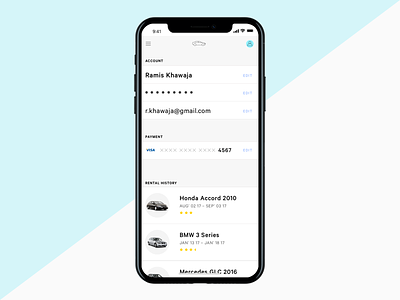 Daily UI – No. 7: Settings automobile car rental cars daily ui design ios iphonex minimal settings ui