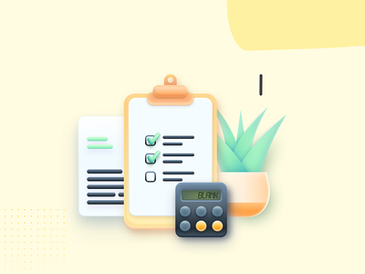 Illustrations Part.1 app bank branding calculator design icon illustration plant task ui vector