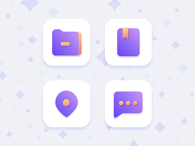 Little Freebies icons set book chat files free freebie gradient icons location message pin position