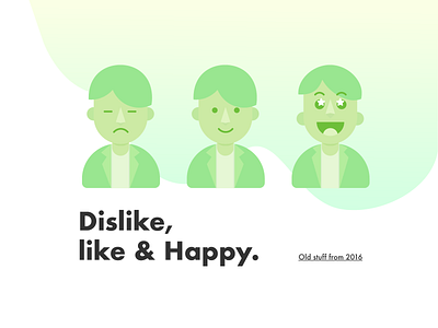 Dislike like & Happy character design illustration ui vector