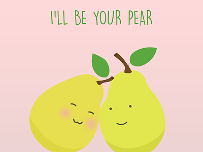 Pear puns cute design drawing fruits illustration pear puns valentine day valentines puns vector
