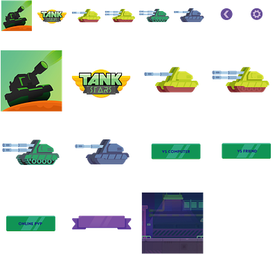 New tank practice game kit for Tank Stars asset game game art game development game kit illustration tank stars tanks vector