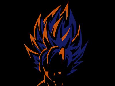 No limits art blue color design digital art dragon ball fan art flat goku illustration minimalist orange son goku super saiyan vector