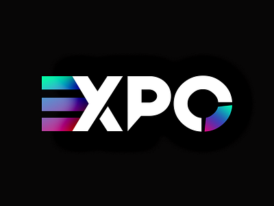 EXPO Logo art brand branding creative design expo flat fluid gradient graphic design identity lettering logo logo design minimal photoshop simple typography unique vaporwave