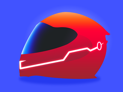 Helmet〚8·8·19〛 art artwork bike blue color creative design everyday flat fun graphic helmet illustration inspiration minimal orange pop poster vector vibrant