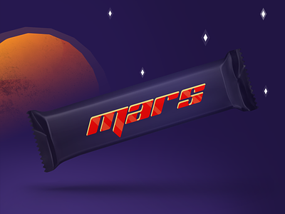 Mars bar package redesigned | Weekly Warm-ups art artwork branding candy candy bar clean color creative design dribbbleweeklywarmup identity illustration logo logo design mars mars bar packaging print product design vector