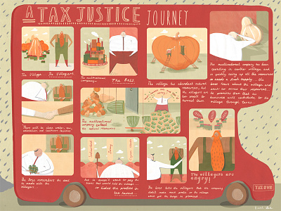 A Tax Justice Journey bus illustration journey story tax