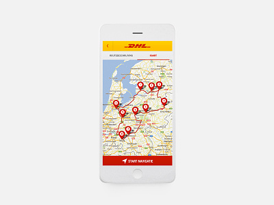 DHL Express app clean design ios map mobile navigation ui ux