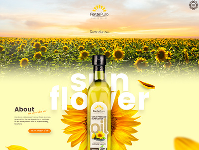 FontePuro sunflower oils mainpage 2018 brand branding design graphic graphicdesgn hudson valley oils product sunflower ui uidesign usa ux uxdesign uxui web website