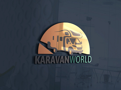 Karavanworld logo brand branding caravan company design graphicdesign illustration logo rent slovakia travel vector