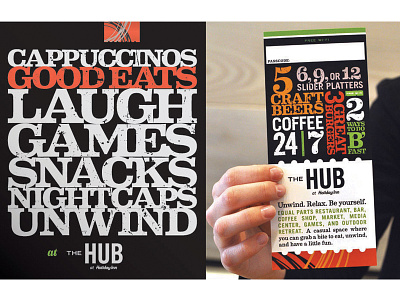 The Hub at Holiday Inn Poster & Ticket bar brand identity coffee identity logo design menu packaging restaurant branding