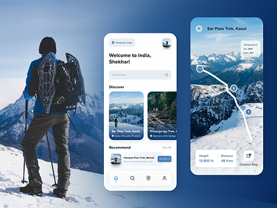 Trekking app development adventures android android app androiddevelopment design hiking ios ios app iosdevelopment trekking ui ux