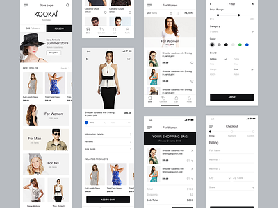 Ecommerce andrid application cart clothes design ecommerce fashion ios latest trend mobile app ui ux
