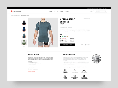 Baselayer's Eshop Product Page clothing brand design ecommerce eshop flat minimal sports ui ux web