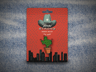 Texas Strong Enamel Pin - Prickly Care Cactus