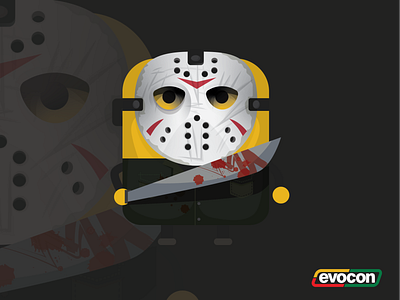 Mr Evocon as Jason branding charachters design evocon halloween illustration vector