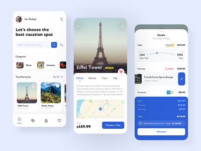 Travel app with tickets and hosts integrations