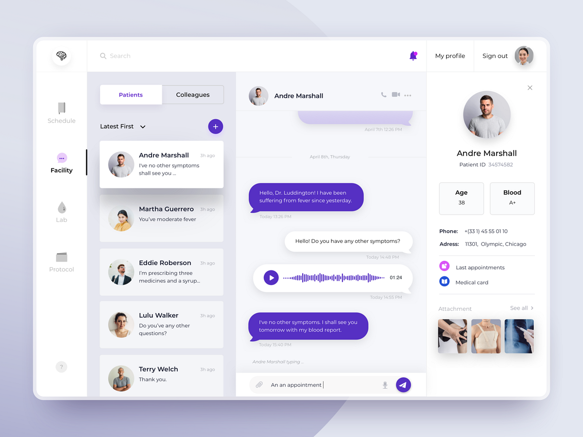 iPad Hospital App (chat) by STARBASE on Dribbble