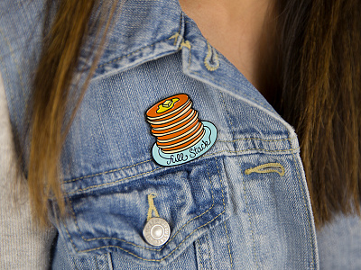 Full Stack Mega Pin breakfast enamel pins illustration jacket pancakes pin wearable