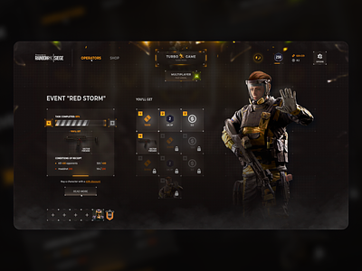 Rainbow Six Siege - concept 3d app casino concept dark interface dark ui design gambling game design game interface game ui interface nft nft game rainbow six siege romanov shooter ui ux web design