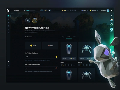 NFT UX design - Craft 3d app bitcoin casino cryptocurrency dark ui gambling game interface game ux graphic design nft nft game nft game design nft interface nft ux romanov royal studio ui ux web design