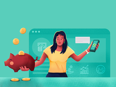 WhatsApp for finance blog chat customer design dribbble freshworks illustration social style vector