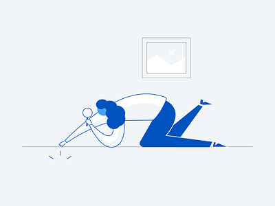 Search Not Found blue design dribbble freshworks girl illustration mono not found search style vector