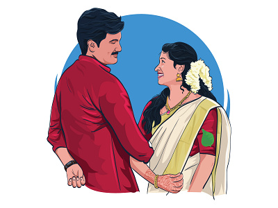 wedding illustration color couple dribbble happy illustration love tradition wedding