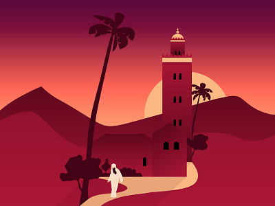 Colorful Cities / Morocco design flat illustration vector