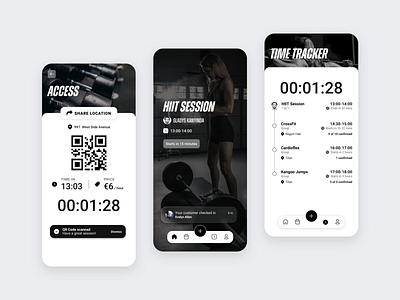 Sport app app black white colorful colors concept design icon interface list view sport typography ui wellness