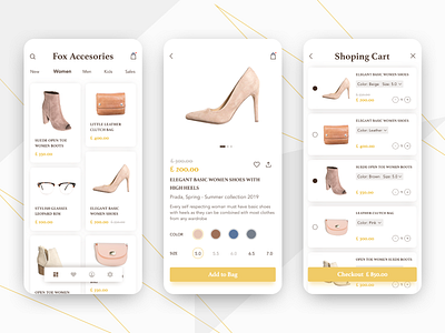 Shopping App Concept app cards ui clothes shop colorful concept design fashion fashion app fashion design interface online shop shoes shop shopping shopping app shopping cart shopping list simple space tab bar ui