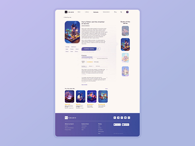 Book preview web page app book book app button colorful concept design film footer gradient grid interface list view logo preview progressbar site typography ui web