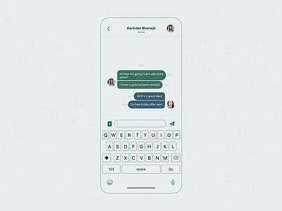Direct Messaging app challenge chat colorful colors concept design flat icon interface keyboard list view ui