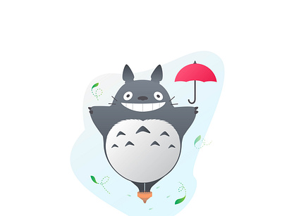 Flat Art Totoro illustration animation design flat illustration illustrator logo minimal vector