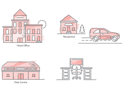 Local Line Art building flat house icon illustration lineart simple vector watercolor