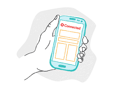Connected blue connect grey hand handdrawn holding person phone samsung