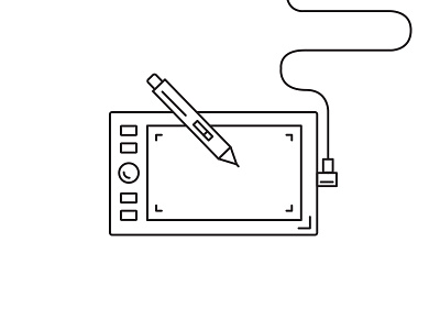 Stylus design digital draw icon illustration linear lineart pad pen stylus wacom