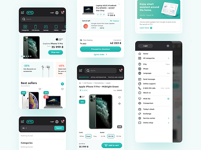 E-commerce Website Mobile Screens