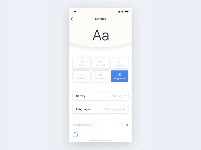 Google Fonts Search Redesign 006 animation app daily 100 dailyui design flat minimal ui ux