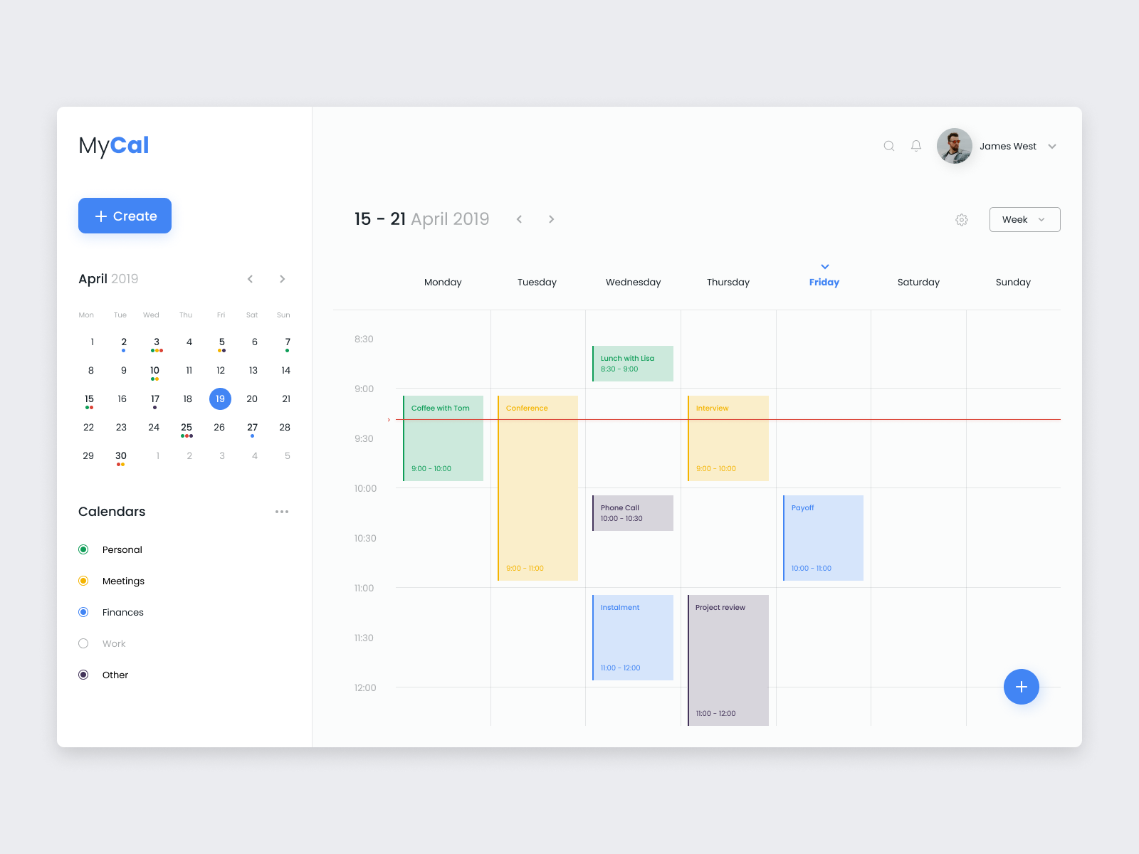 Calendar Website by Bartosz Piekarz on Dribbble