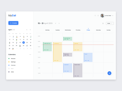 Calendar Website calendar daily 100 dailyui design flat minimal ui ux web webdesign website