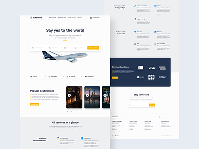 Lufthansa Landing Page Redesign Concept design flat flight booking flight search minimal redesign travel travel website ui ux web webdesign website