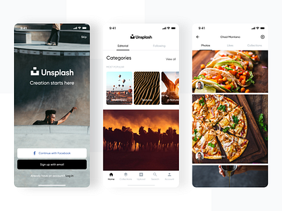 Unsplash | App Design Concept app concept design flat ios ios app minimal photos ui unsplash ux wallpaper